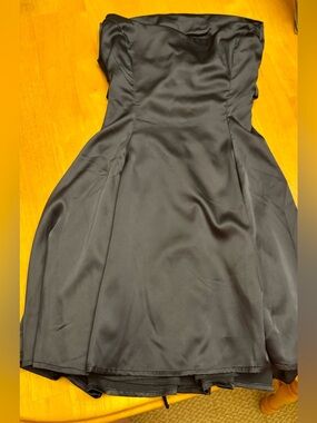 Lucy in the Sky Black Satin Strapless Dress